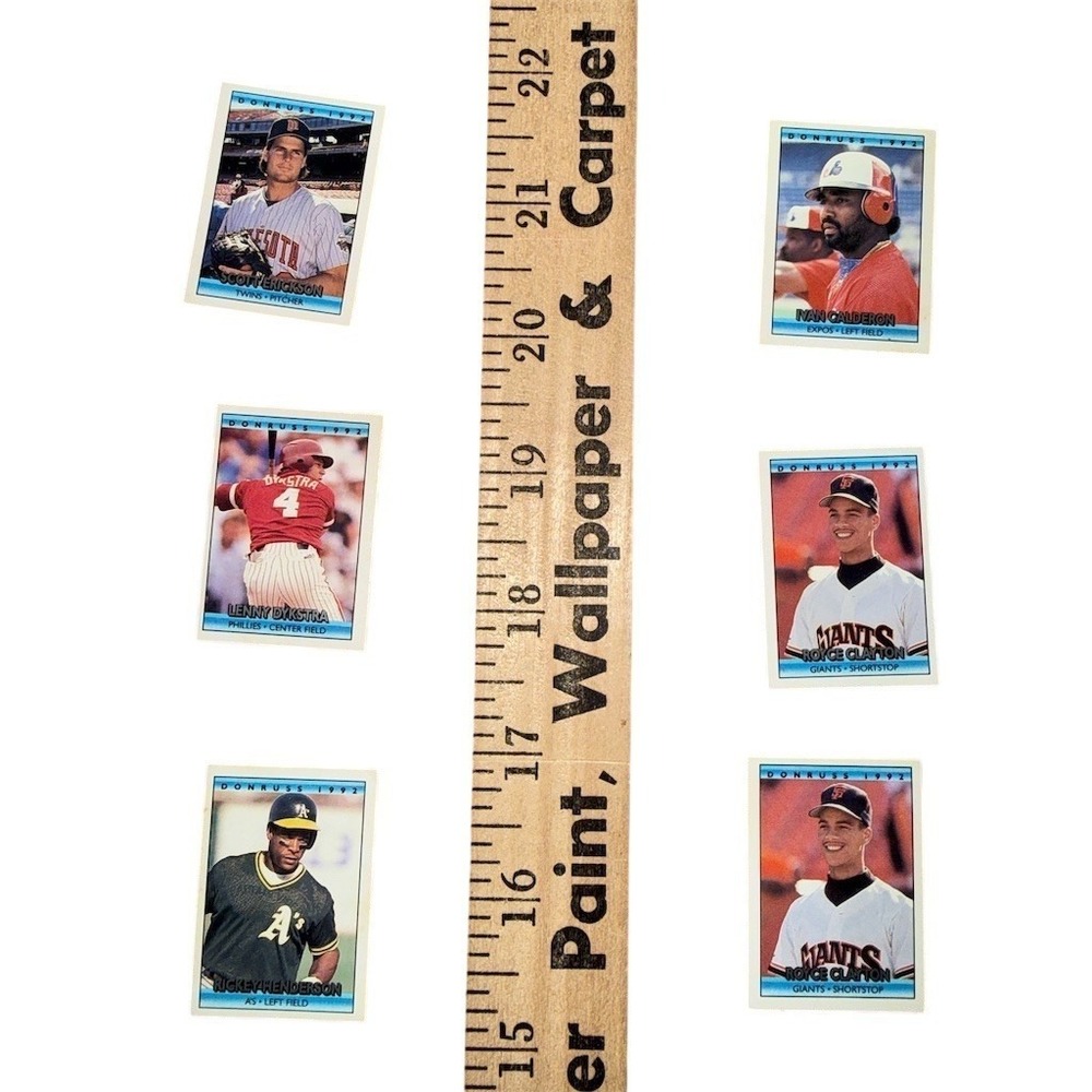 1992 Donruss Mini Baseball Card Lot 15 Cards + Wrapper Insert Henderson - Picture 2 of 10